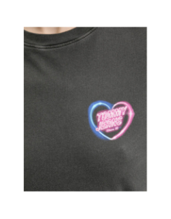 T-shirt large effet vintage rétro néon noir femme - Tommy Jeans