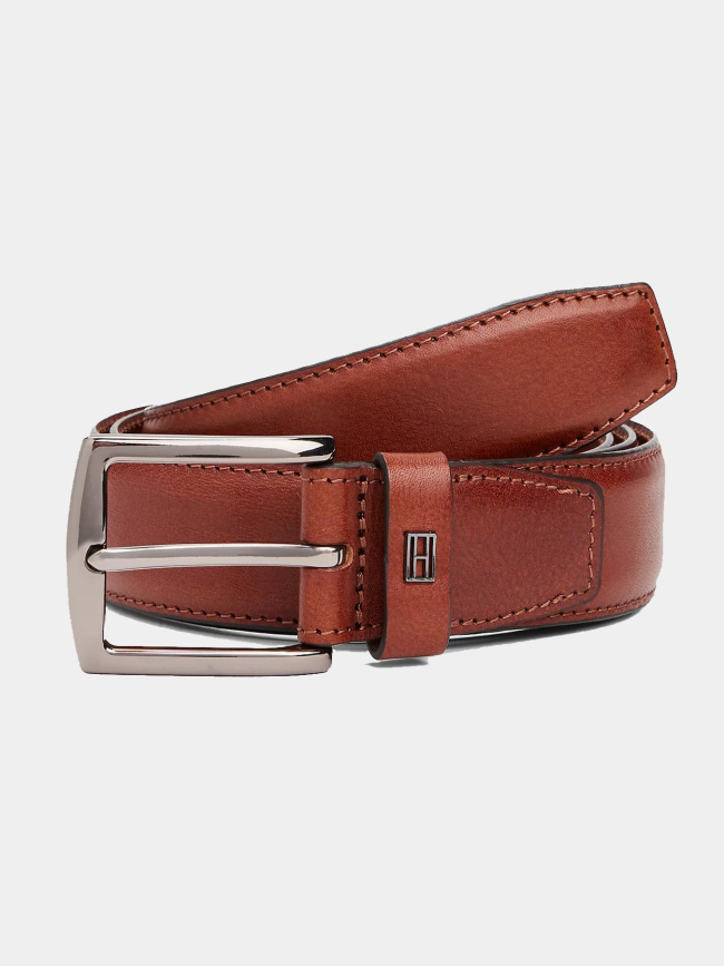 Ceinture denton à plaque drapeau marron homme - Tommy Hilfiger