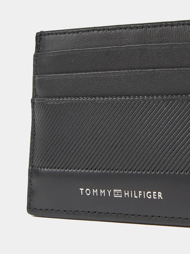 Porte-cartes en cuir à logo noir homme - Tommy Hilfiger