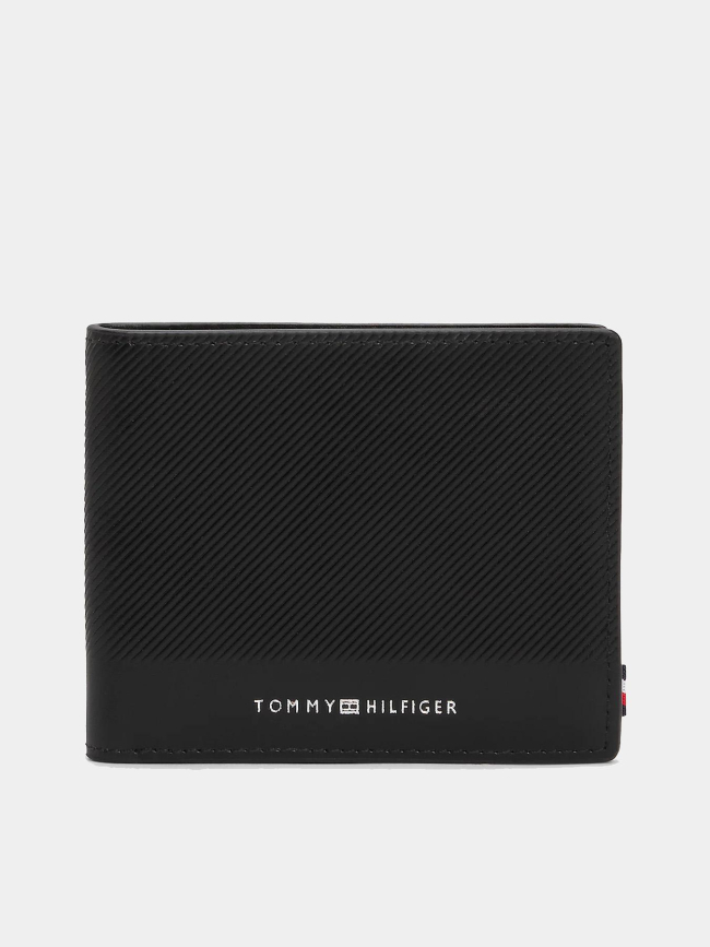 Portefeuille en cuir à logo noir homme - Tommy Hilfiger