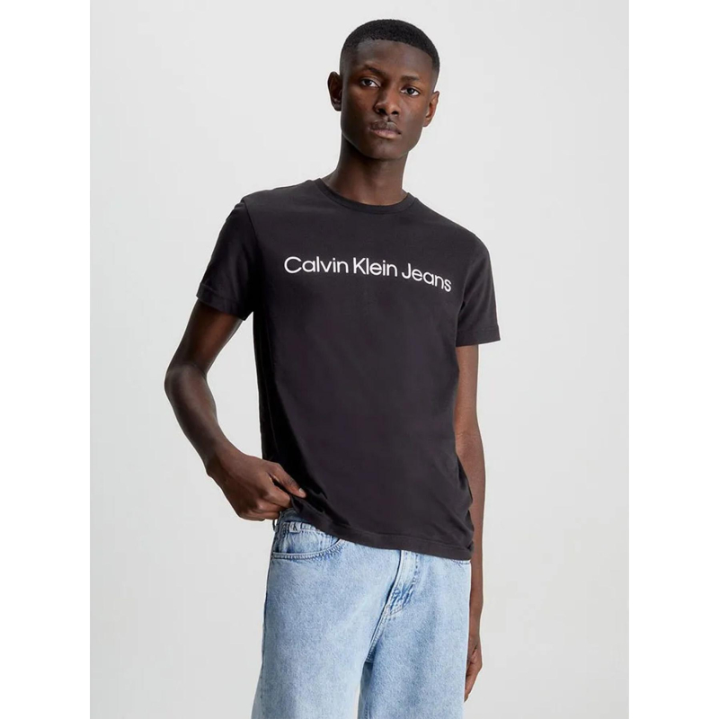 T-shirt slim avec logo noir homme - Calvin Klein Jeans