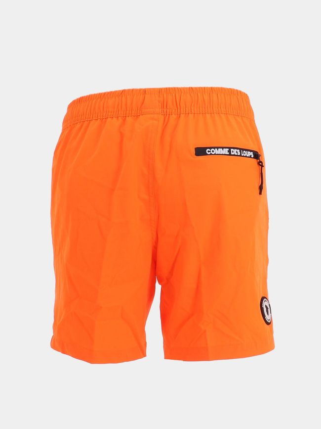 Short de bain logo uni orange fluo homme - Comme Des Loups