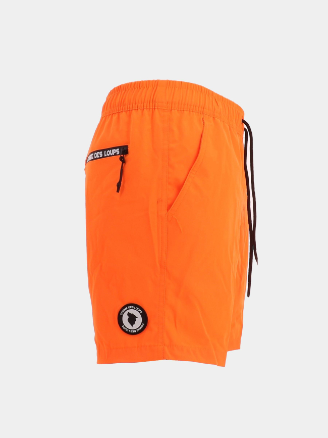 Short de bain logo uni orange fluo homme - Comme Des Loups