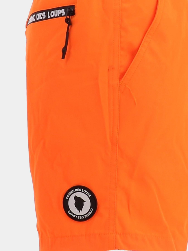 Short de bain logo uni orange fluo homme - Comme Des Loups