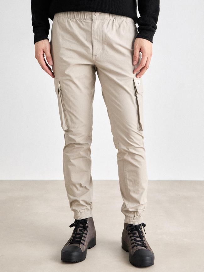 Pantalon cargo skinny en ripstop beige homme - Cavin Klein Jeans