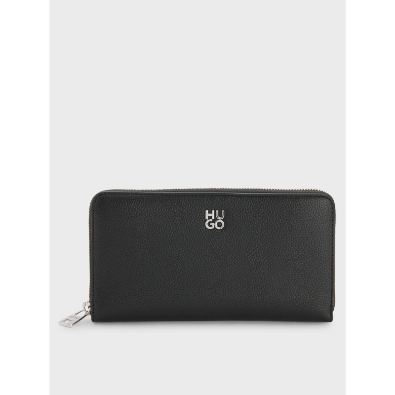 Portefeuille en simili cuir à logo revisité noir femme - Hugo