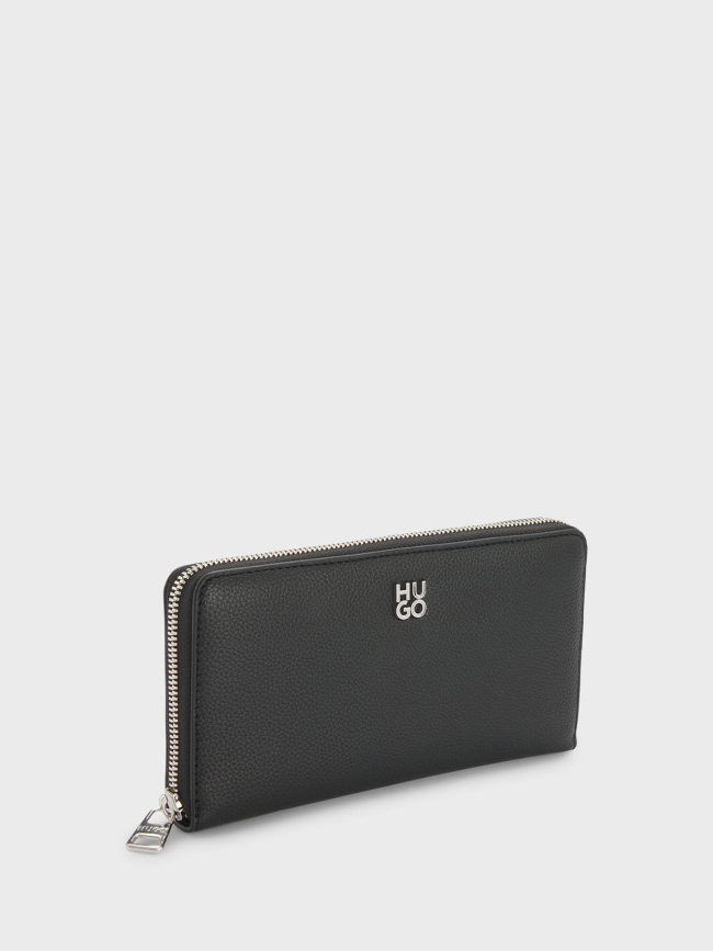 Portefeuille en simili cuir à logo revisité noir femme - Hugo