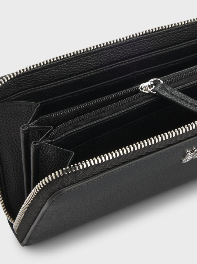 Portefeuille en simili cuir à logo revisité noir femme - Hugo