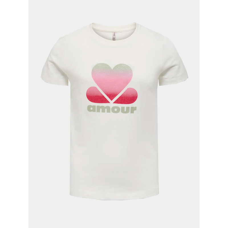 T-shirt beate mena life blanc fille - Only