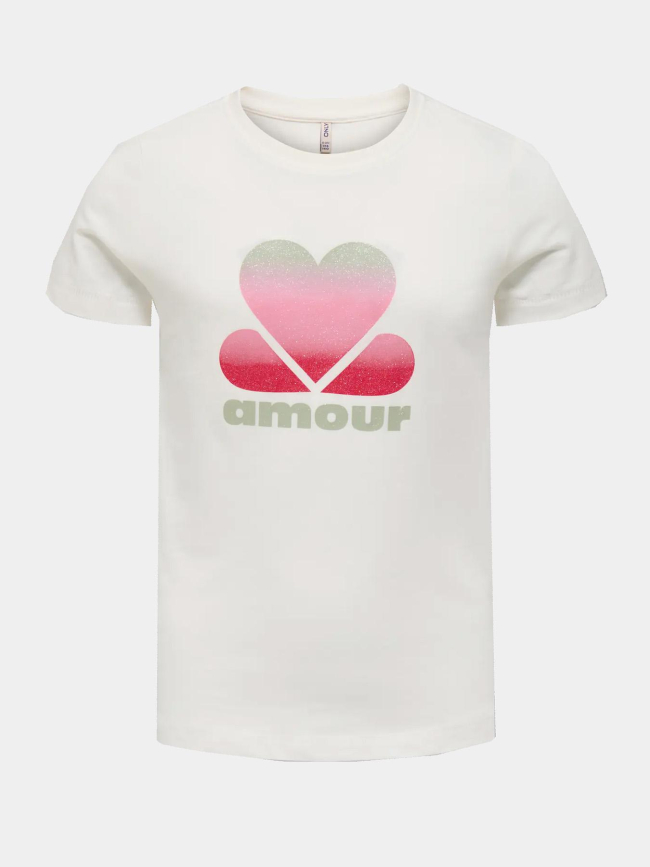 T-shirt beate mena life blanc fille - Only