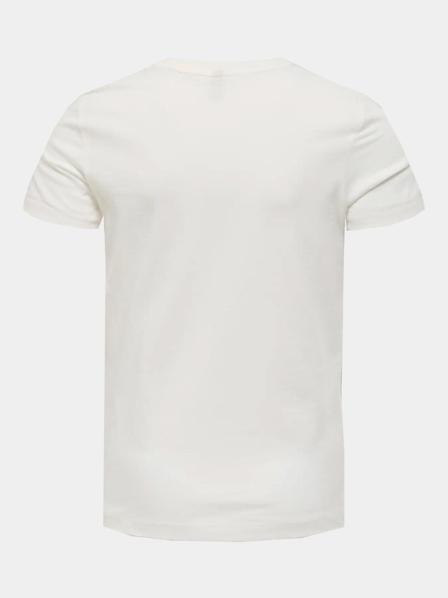 T-shirt beate mena life blanc fille - Only