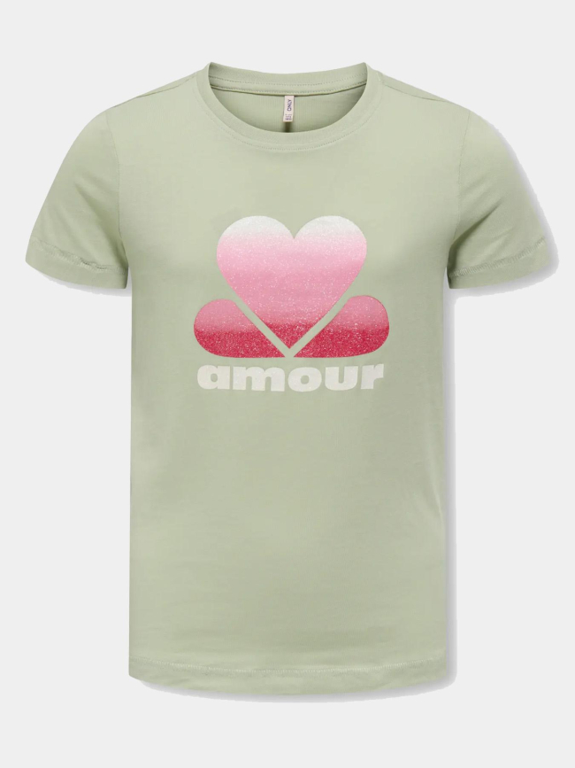 T-shirt beate mena life vert fille - Only