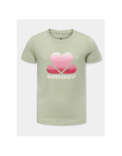 T-shirt beate mena life vert fille - Only