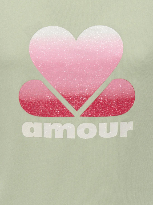 T-shirt beate mena life vert fille - Only