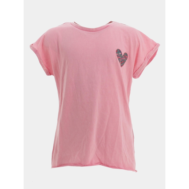 T-shirt love lucy life rock rose fille - Only