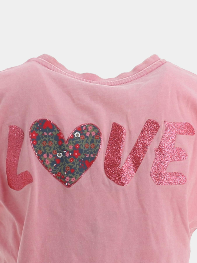 T-shirt love lucy life rock rose fille - Only