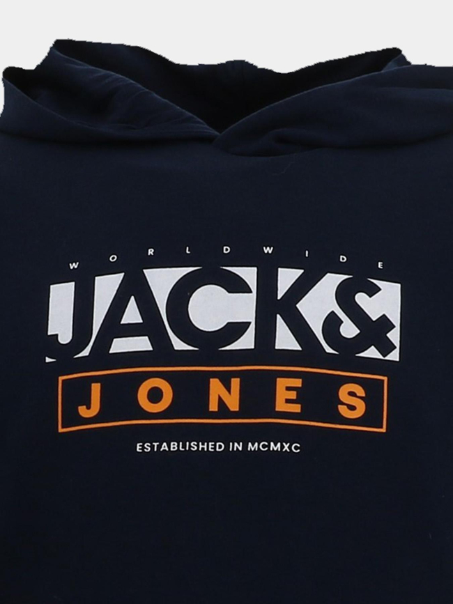 Sweat à capuche seven bleu marine homme - Jack & Jones