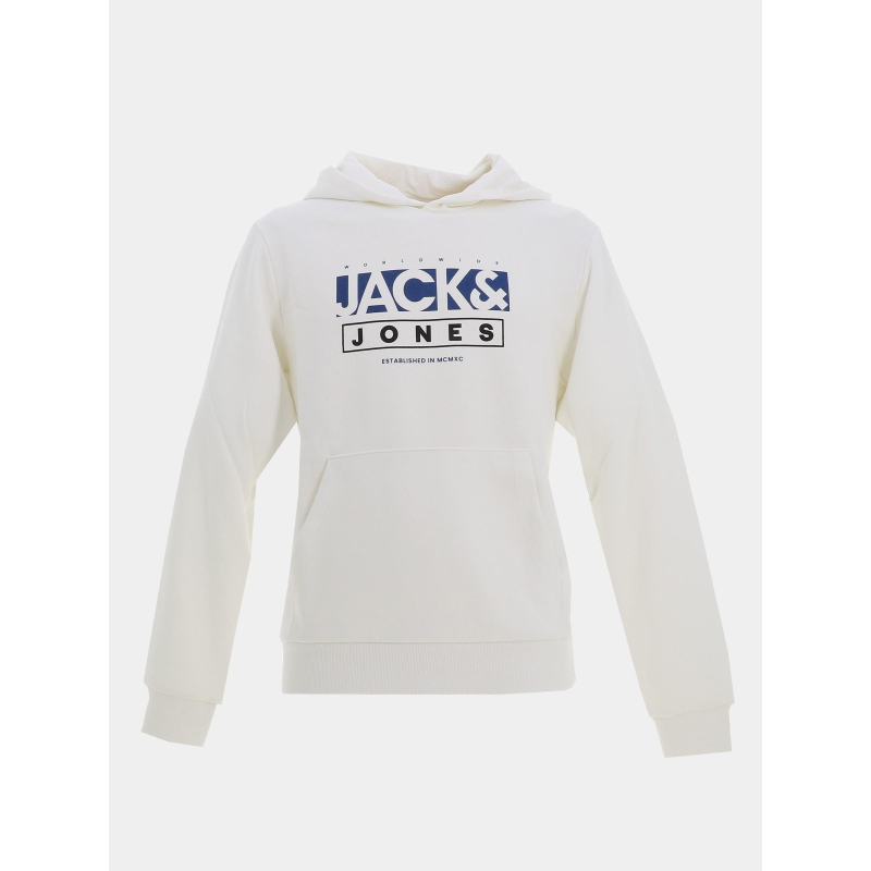 Sweat à capuche seven blanc bleu homme - Jack & Jones