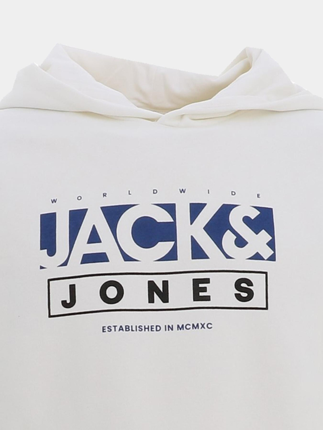 Sweat à capuche seven blanc bleu homme - Jack & Jones