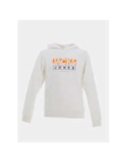 Sweat à capuche seven blanc orange homme - Jack & Jones