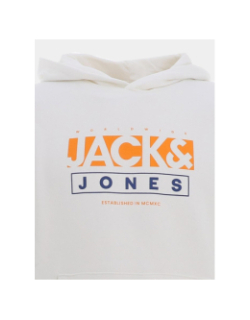 Sweat à capuche seven blanc orange homme - Jack & Jones