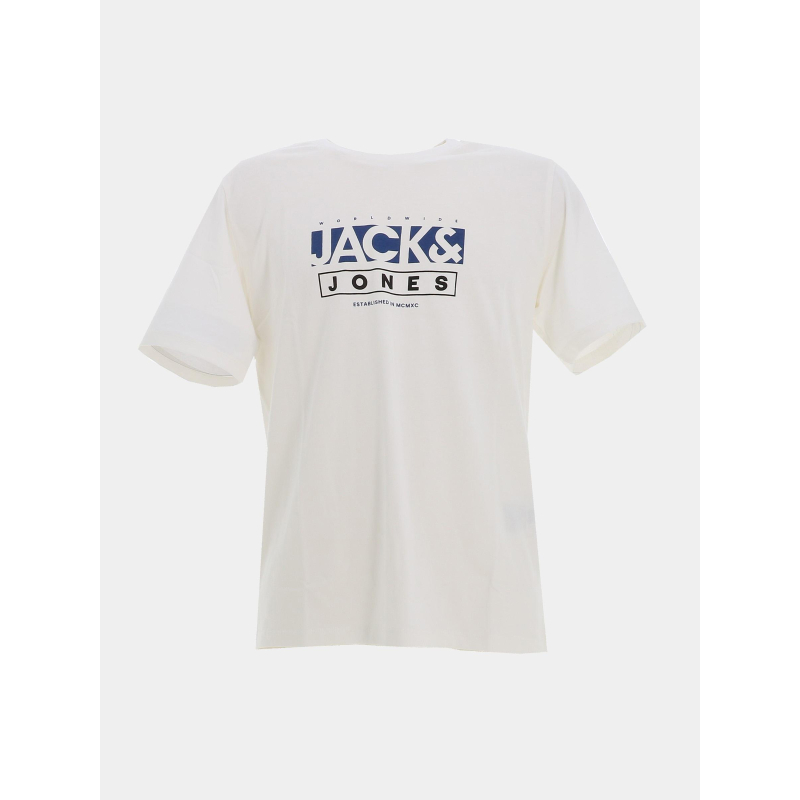 T-shirt seven blanc bleu homme - Jack & Jones