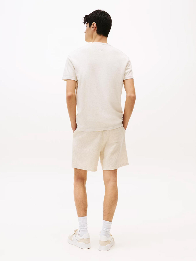 T-shirt badge ton sur ton beige homme - Tommy Jeans