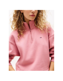 Sweat boxy court zippé rose femme - Tommy Jeans