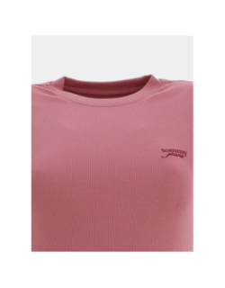 T-shirt ajusté côtelé à manches courtes rose femme - Tommy Jeans