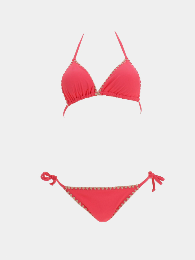 Maillot de bain 2 pièces lea uni rose fille - Lagon Bleu