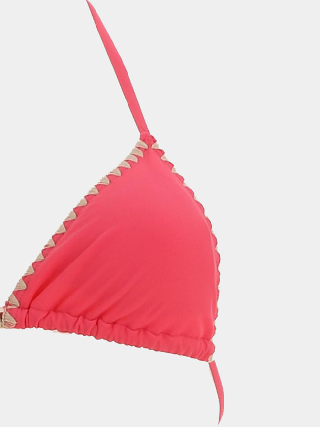 Maillot de bain 2 pièces lea uni rose fille - Lagon Bleu