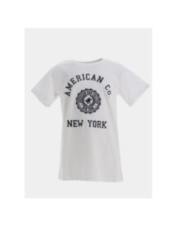 T-shirt logo brodé blanc garçon - American College