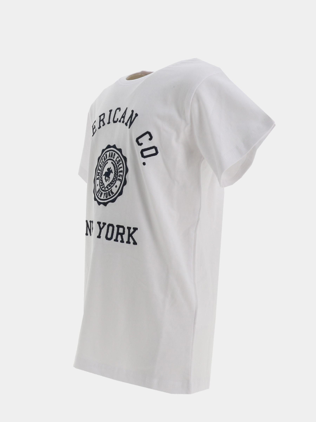 T-shirt logo brodé blanc garçon - American College