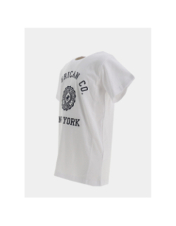 T-shirt logo brodé blanc garçon - American College