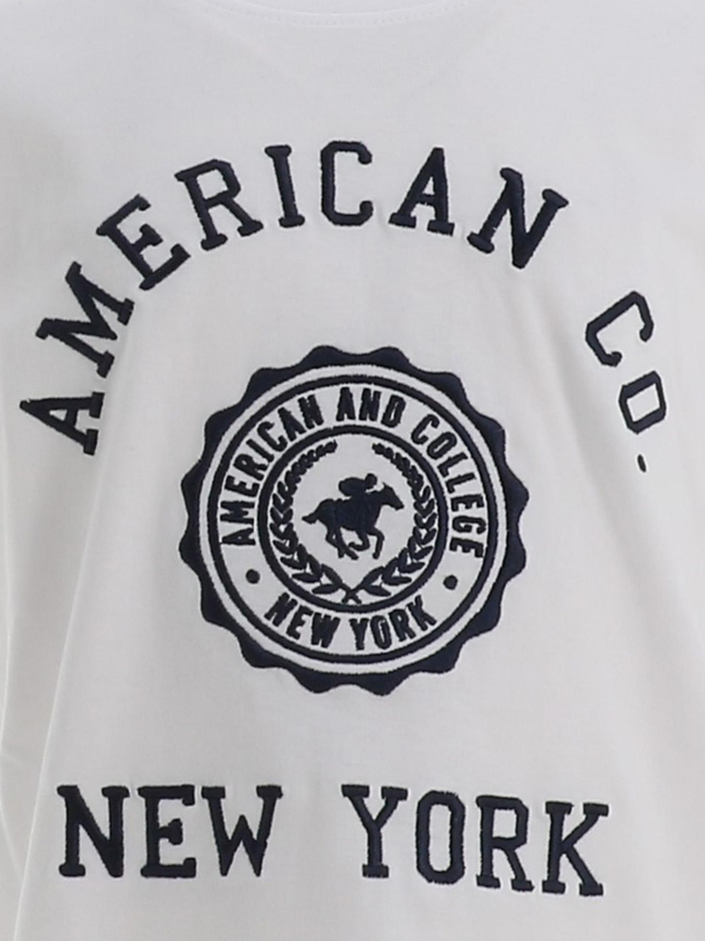 T-shirt logo brodé blanc garçon - American College