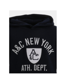 Sweat à capuche brodé bleu marine garçon - American College