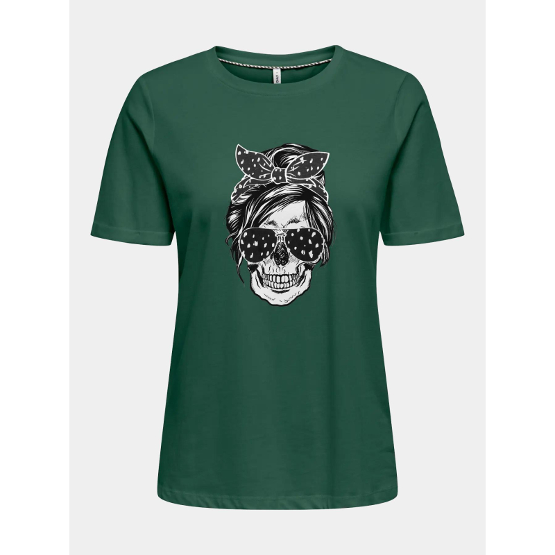 T-shirt stella life skull vert femme - Only