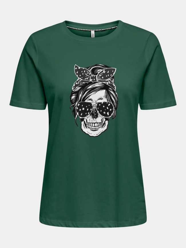 T-shirt stella life skull vert femme - Only