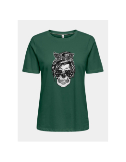T-shirt stella life skull vert femme - Only