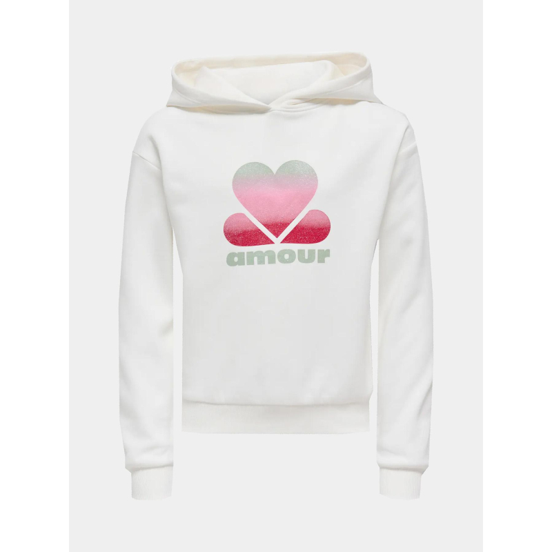 Sweat à capuche mena pailleté blanc fille - Only