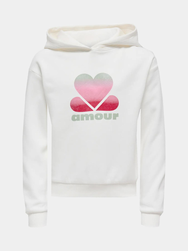 Sweat à capuche mena pailleté blanc fille - Only