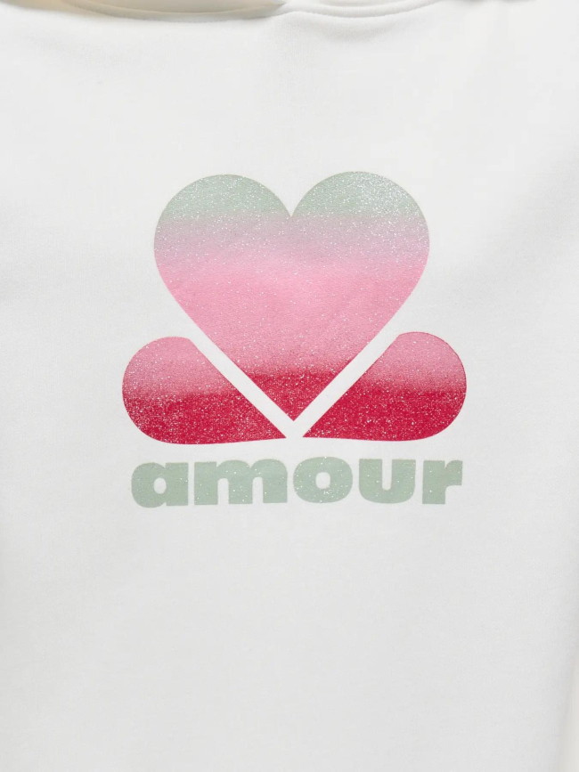 Sweat à capuche mena pailleté blanc fille - Only