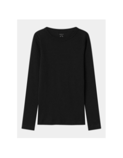 T-shirt côtelé à manches longues noir fille - Name it