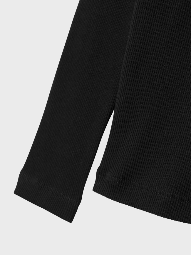 T-shirt côtelé à manches longues noir fille - Name it