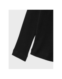 T-shirt côtelé à manches longues noir fille - Name it