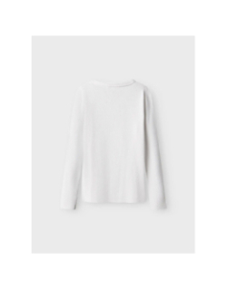 T-shirt côtelé à manches longues blanc fille - Name It
