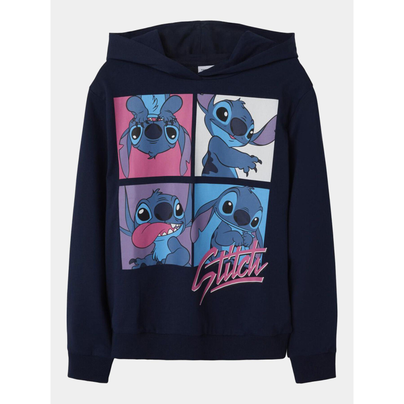 Sweat à capuche nkfinga stitch bleu marine fille - Name It