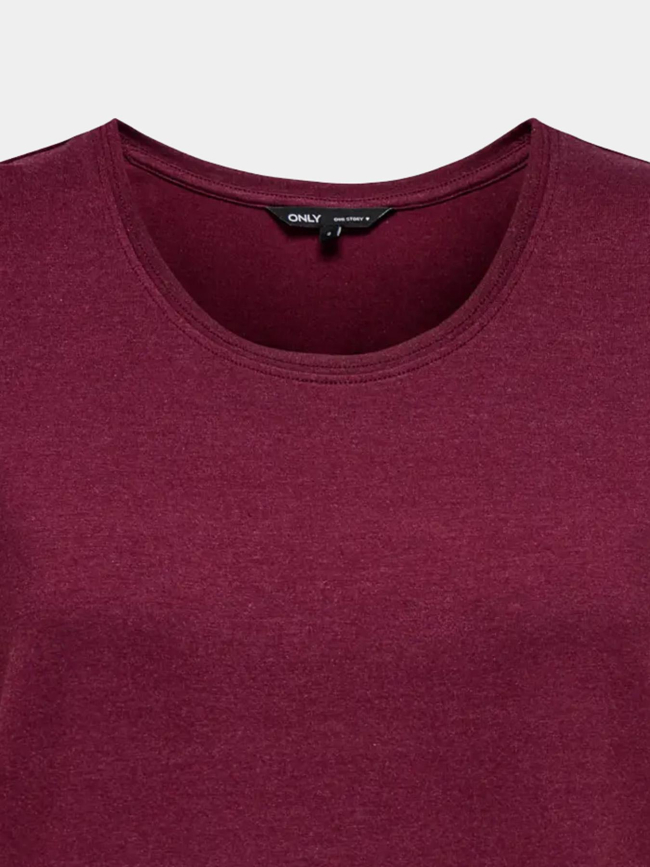 T-shirt ample moster bordeaux femme - Only