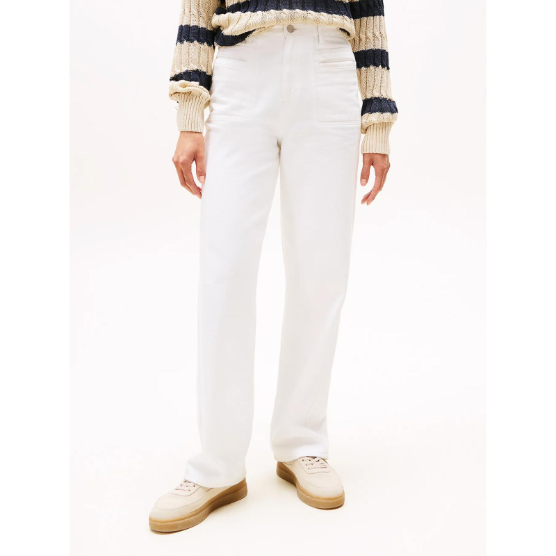 Jean droit relax taille haute blanc femme - Tommy Hilfiger
