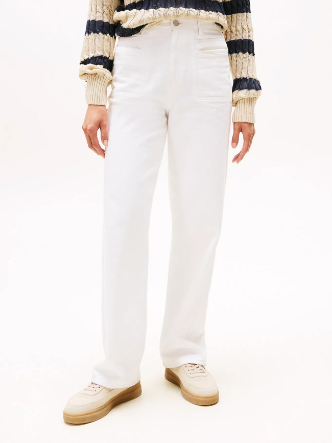 Jean droit relax taille haute blanc femme - Tommy Hilfiger